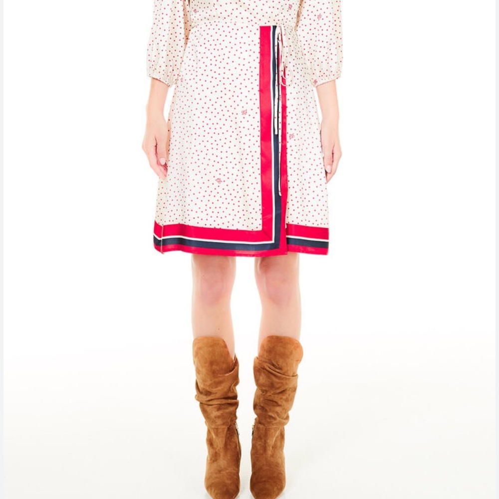Liu Jo White and Red Polka Dot Midi Dress